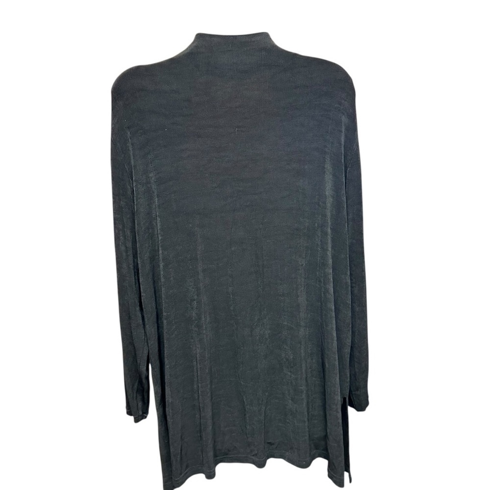 Amanda slinky acetate liquid cardigan women’s large black open front - Picture 2 of 7